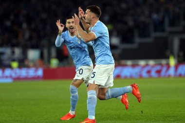 Rome, Italy 29.1.2023: Nicolo Casale (Lazio) score the goal and celebrate during the Serie A football match, day 20, between SS Lazio vs Acf Fiorentina at Stadio Olimpico on January 29, 2023 in Rome, Italy.