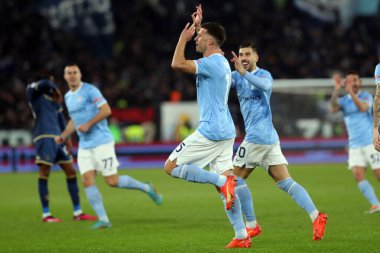 Rome, Italy 29.1.2023: Nicolo Casale (Lazio) score the goal and celebrate during the Serie A football match, day 20, between SS Lazio vs Acf Fiorentina at Stadio Olimpico on January 29, 2023 in Rome, Italy.