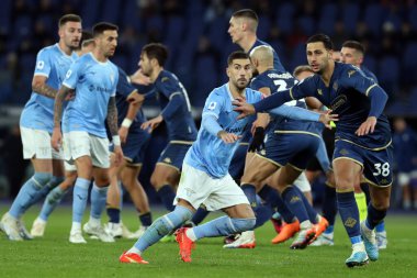 Rome, Italy 29.1.2023: Mattia Zaccagni (Lazio), Mandragora (Fiorentina) in action during the Serie A football match, day 20, between SS Lazio vs Acf Fiorentina at Stadio Olimpico on January 29, 2023 in Rome, Italy.