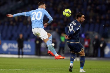 Rome, Italy 29.1.2023: Mattia Zaccagni (Lazio), Mandragora (Fiorentina) in action during the Serie A football match, day 20, between SS Lazio vs Acf Fiorentina at Stadio Olimpico on January 29, 2023 in Rome, Italy.