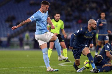 Rome, Italy 29.1.2023: Milinkovic Savic (Lazio), Saponara (Fiorentina) in action during the Serie A football match, day 20, between SS Lazio vs Acf Fiorentina at Stadio Olimpico on January 29, 2023 in Rome, Italy.