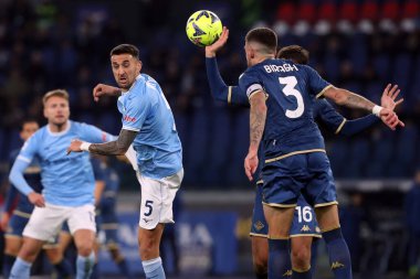 Rome, Italy 29.1.2023:Matias Vecino (Lazio), Biraghi (Fiorentina)  in action during the Serie A football match, day 20, between SS Lazio vs Acf Fiorentina at Stadio Olimpico on January 29, 2023 in Rome, Italy.
