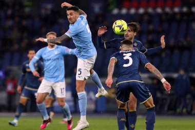 Rome, Italy 29.1.2023:Matias Vecino (Lazio), Biraghi (Fiorentina)  in action during the Serie A football match, day 20, between SS Lazio vs Acf Fiorentina at Stadio Olimpico on January 29, 2023 in Rome, Italy.