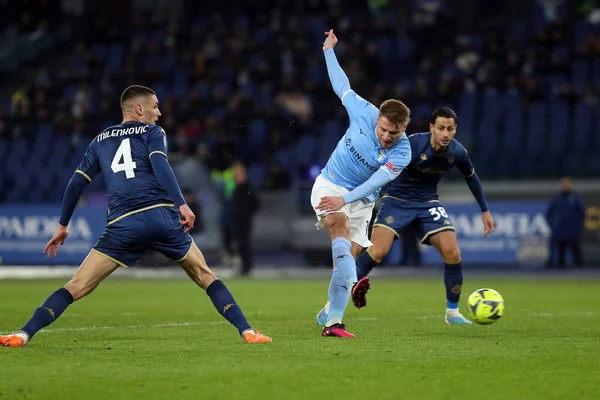 Rome, Italy 29.1.2023: Ciro Immobile (Lazio) in action during the Serie A football match, day 20, between SS Lazio vs Acf Fiorentina at Stadio Olimpico on January 29, 2023 in Rome, Italy.