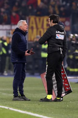 Rome, Italy 01.02.2023:  in action during the semifinal Italy Cup match between AS Roma and Cremonese at OLYMPIC STADIUM on February 01, 2023 in Rome, Italy.