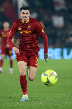 Rome, Italy 01.02.2023: Roger Ibanez (AS ROMA) in action during the semifinal Italy Cup match between AS Roma and Cremonese at OLYMPIC STADIUM on February 01, 2023 in Rome, Italy.