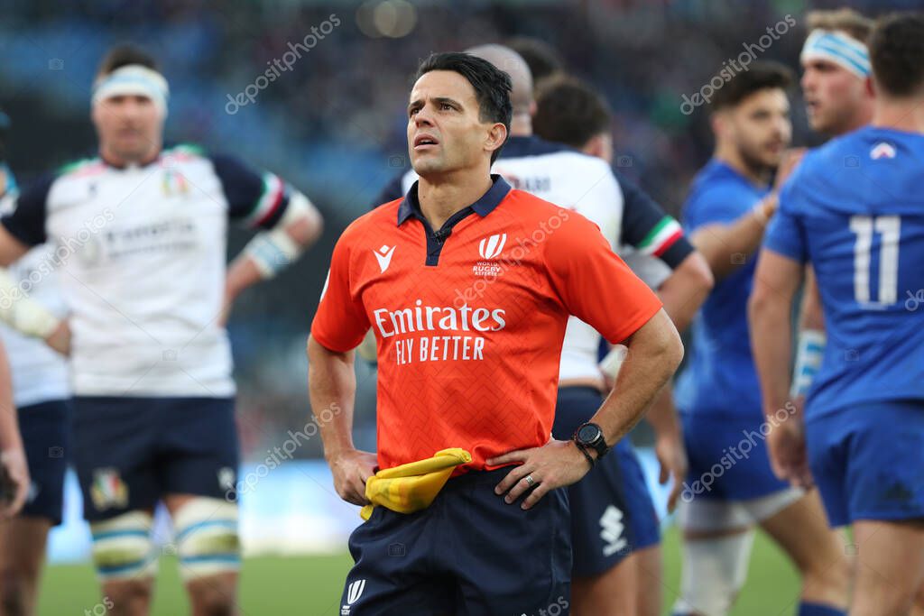 Rome, Italy 05.02.2023: REFEREE check display during the Guinness Six ...
