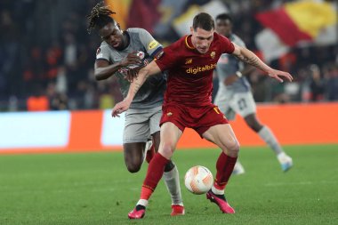 Rome, Italy 19.02.2023:  OUMAR SOLET (SALZBURG), Andrea Belotti of Roma in action during the  UEFA EUROPA League 2023 football match between AS Roma vs FC Salzburg at Stadio Olimpico on February 23, 2023 in Rome, Italy.