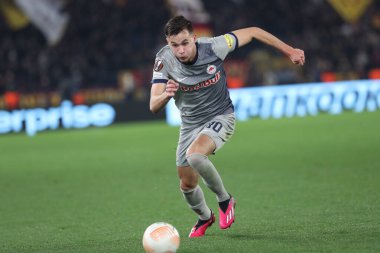 Rome, Italy 19.02.2023: AMAR DEDIC (SALZBURG) in action during the  UEFA EUROPA League 2023 football match between AS Roma vs FC Salzburg at Stadio Olimpico on February 23, 2023 in Rome, Italy.