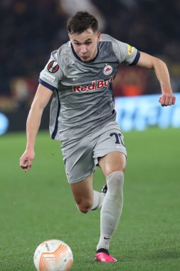 Rome, Italy 19.02.2023: AMAR DEDIC (SALZBURG) in action during the  UEFA EUROPA League 2023 football match between AS Roma vs FC Salzburg at Stadio Olimpico on February 23, 2023 in Rome, Italy.