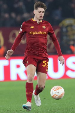 Rome, Italy 19.02.2023: Nicola Zalewski of Roma in action during the  UEFA EUROPA League 2023 football match between AS Roma vs FC Salzburg at Stadio Olimpico on February 23, 2023 in Rome, Italy.