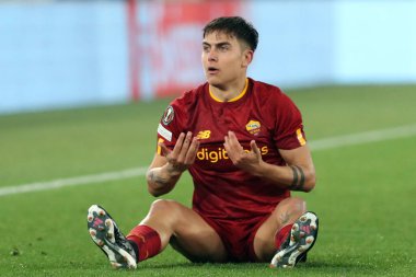 Rome, Italy 19.02.2023: Paulo Dybala of Roma protest with referee during the  UEFA EUROPA League 2023 football match between AS Roma vs FC Salzburg at Stadio Olimpico on February 23, 2023 in Rome, Italy.