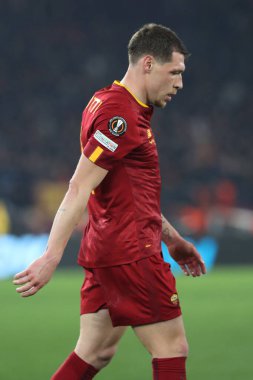 Rome, Italy 19.02.2023:  Andrea Belotti of Roma in action during the  UEFA EUROPA League 2023 football match between AS Roma vs FC Salzburg at Stadio Olimpico on February 23, 2023 in Rome, Italy.