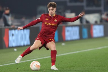Rome, Italy 19.02.2023: Nicola Zalewski of Roma  in action during the  UEFA EUROPA League 2023 football match between AS Roma vs FC Salzburg at Stadio Olimpico on February 23, 2023 in Rome, Italy.