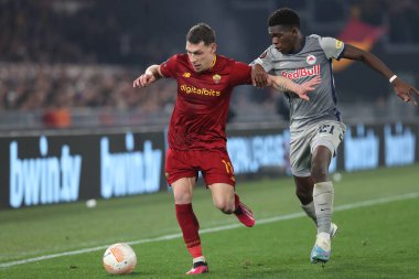 Rome, Italy 19.02.2023: Andrea Belotti of Roma, GOURNA DOUATH (SALZBURG) in action during the  UEFA EUROPA League 2023 football match between AS Roma vs FC Salzburg at Stadio Olimpico on February 23, 2023 in Rome, Italy.