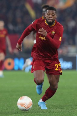 Rome, Italy 19.02.2023:  Georginio Wijnaldum of Roma in action during the  UEFA EUROPA League 2023 football match between AS Roma vs FC Salzburg at Stadio Olimpico on February 23, 2023 in Rome, Italy.