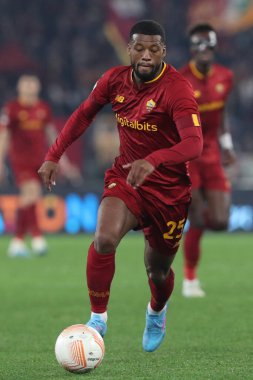 Rome, Italy 19.02.2023:  Georginio Wijnaldum of Roma in action during the  UEFA EUROPA League 2023 football match between AS Roma vs FC Salzburg at Stadio Olimpico on February 23, 2023 in Rome, Italy.