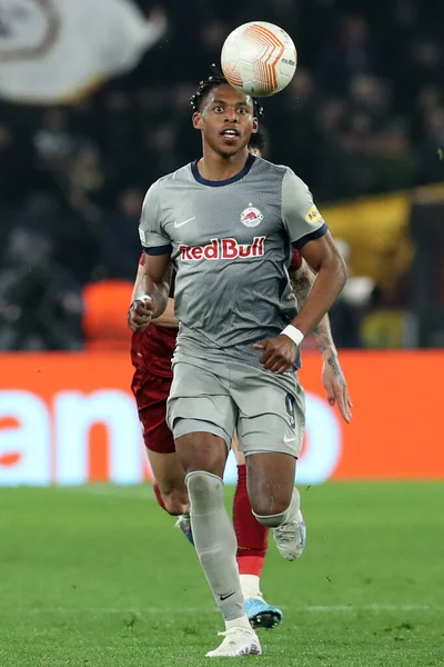 Rome, Italy 19.02.2023: JUNIOR ADAMU (SALZBURG)  in action during the  UEFA EUROPA League 2023 football match between AS Roma vs FC Salzburg at Stadio Olimpico on February 23, 2023 in Rome, Italy.