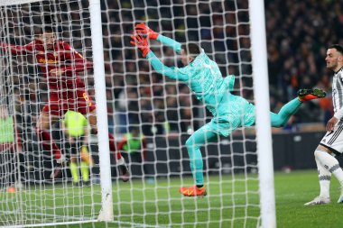 Roma, İtalya 05.03.2023: Wojciech Szczesney (Juventus) Serie A futbol karşılaşması sırasında AS Roman FC Juventus Torino ile 05.2023 tarihinde İtalya 'nın Roma kentinde oynanan Olimpiyat Stadyumu karşılaşmasında