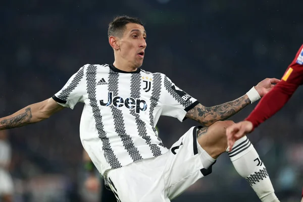 Řím Itálie 2023 Angel Maria Juventus Akci Během Fotbalového Utkání — Stock fotografie