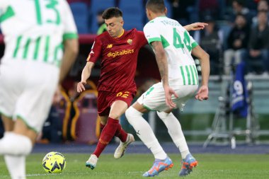 Roma, İtalya 12.03.2023: Stephan EL Shaarawy (AS ROMA), İtalya 'nın başkenti Roma' daki Stadio Olimpico 'da AS Romanlar ve Sassuolo arasında oynanan futbol karşılaşmasında.