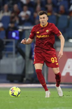 Roma, İtalya 12.03.2023: Stephan EL Shaarawy (AS ROMA), İtalya 'nın başkenti Roma' daki Stadio Olimpico 'da AS Romanlar ve Sassuolo arasında oynanan futbol karşılaşmasında.