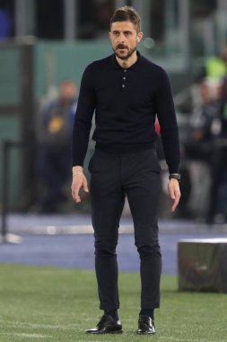 Roma, İtalya 12.03.2023: ALESSIO DIONISI (COACH), İtalya 'nın başkenti Roma' daki Stadio Olimpico 'da AS Romanlar ve Sassuolo arasında oynanan futbol karşılaşmasında.