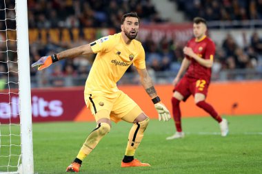 Roma, İtalya 12.03.2023: Rui pedro Patricio (AS ROMA), İtalya 'nın başkenti Roma' daki Stadio Olimpico 'da AS Romanlar ve Sassuolo arasında oynanan futbol karşılaşmasında.