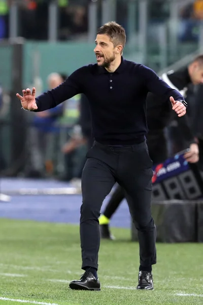 stock image Rome, Italy 12.03.2023:  ALESSIO DIONISI (COACH) in action during the Serie A footballl match between AS Roma vs Sassuolo at Stadio Olimpico in Rome, Italy.