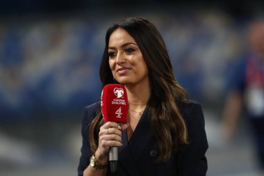 Napoli, İtalya 23.03.2023: İtalya 'nın Napoli kentindeki Diego Armando Maradona Stadyumu' nda oynanan Uefa Avrupa Eleme Turnuvası 2024 C Grubu futbol karşılaşması sırasında.