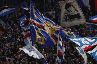 Roma, İtalya 2.04.2023: Serie A 2022 / 2023 şampiyonluk maçında, AS Romanları UC Sampdoria 'ya karşı Roma Olimpiyat Stadyumu, İtalya.