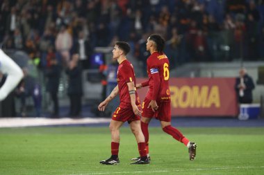 Roma, İtalya 2.04.2023: Serie A 2022 / 2023 şampiyonluk maçında, AS Romanları UC Sampdoria 'ya karşı Roma Olimpiyat Stadyumu, İtalya.