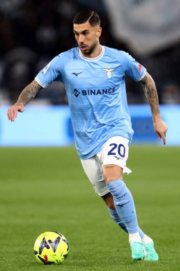 Roma, İtalya 08.04.2023: Mattia Zaccagni (Lazio) Serie A 2022 / 2023 şampiyonluk maçında, 29. Gün, SS Lazio ile FC Juventus Torino arasındaki Olimpiyat Stadyumu, İtalya.