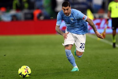 Roma, İtalya 08.04.2023: Mattia Zaccagni (Lazio) Serie A 2022 / 2023 şampiyonluk maçında, 29. Gün, SS Lazio ile FC Juventus Torino arasındaki Olimpiyat Stadyumu, İtalya.