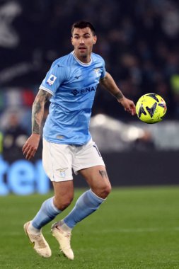 Roma, İtalya 08.04.2023: Alessio Romagnoli (Lazio) Serie A 2022 / 2023 şampiyonluk maçında, 29. Gün, SS Lazio ile FC Juventus Torino arasındaki Olimpiyat Stadyumu, İtalya.