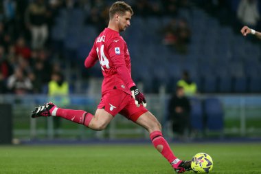 Roma, İtalya 08.04.2023: İvan Predel (Lazio) Serie A 2022 / 2023 şampiyonluk maçında, 29 gün içinde İtalya 'nın başkenti Roma' da bulunan Olimpiyat Stadyumu 'nda SS Lazio FC Juventus Torino' ya karşı..