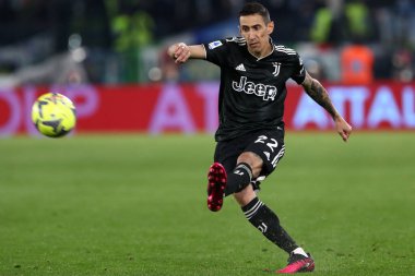 Roma, İtalya 08.04.2023: Angel Di Maria (Juventus) Serie A 2022 / 2023 şampiyonluk maçında SS Lazio ile FC Juventus Torino arasında İtalya 'nın başkenti Roma' daki Olimpiyat Stadyumu 'nda oynanan karşılaşma..