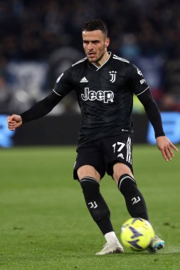 Roma, İtalya 08.04.2023: Filip Kostic (Juventus) Serie A 2022 / 2023 şampiyonluk maçında, 29. Gün, SS Lazio ile FC Juventus Torino arasındaki Olimpiyat Stadyumu, İtalya.