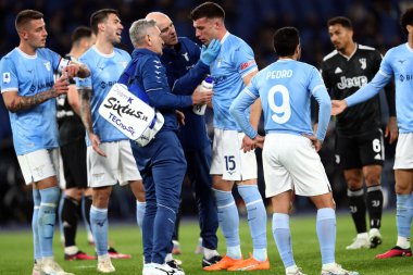 Roma, İtalya 08.04.2023: Nicolo Casale (Lazio) Serie A 2022 / 2023 şampiyonluk maçında sakatlandı, 29 gün sonra SS Lazio FC Juventus Torino 'ya karşı Roma Olimpiyat Stadyumu' nda oynandı..
