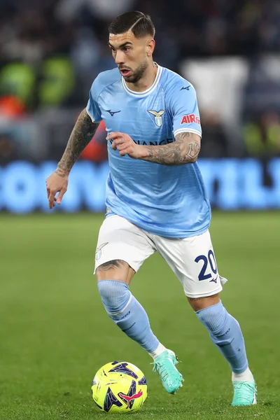 stock image Rome, Italy 08.04.2023:  Mattia Zaccagni (Lazio) in action during the Serie A 2022/2023 championship soccer match, day 29, between SS Lazio vs FC Juventus Turin at Olympic stadium in Rome, Italy.