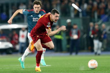 Roma, İtalya 20.04.2023: Roman Andrea Belotti Uefa Avrupa Ligi 2023 futbol maçı, çeyrek final, AS Roman Feyenoord 'a karşı Roma Olimpiyat Stadyumu, İtalya.