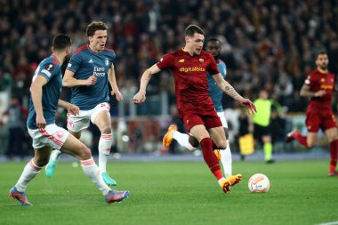 Roma, İtalya 20.04.2023: Roman Andrea Belotti Uefa Avrupa Ligi 2023 futbol maçı, çeyrek final, AS Roman Feyenoord 'a karşı Roma Olimpiyat Stadyumu, İtalya.