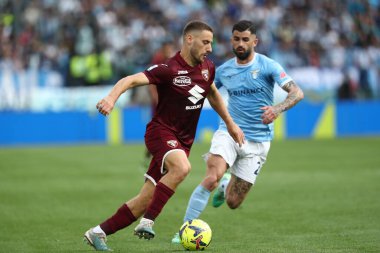 Roma, İtalya 22.04.2023: Torino 'dan Vlasic Nikola gol 0-1 ve İtalya' nın Roma kentindeki Olimpiyat stadyumunda SS LAZIO FC TORINO 'ya karşı oynadığı 31..