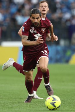 Roma, İtalya 22.04.2023: Torino 'lu Rodriguez Ricardo Serie A 2022 / 2023 futbol karşılaşması sırasında, 31 gün içinde İtalya' nın başkenti Roma 'daki Olimpiyat Stadyumu' nda SS LAZIO FC TORINO 'ya karşı..