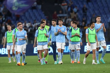 Roma, İtalya 22.04.2023: Serie A 2022 / 2023 futbol maçının sonunda Lazio oyuncularını hayal kırıklığına uğrattı, 31 gün sonra, SS LAZIO ile FC TORINO arasındaki Roma Olimpiyat Stadyumu, İtalya.