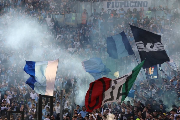 Roma Italia 2023 Partidarios Del Lazio Estrado Durante Partido Fútbol —  Fotos de Stock