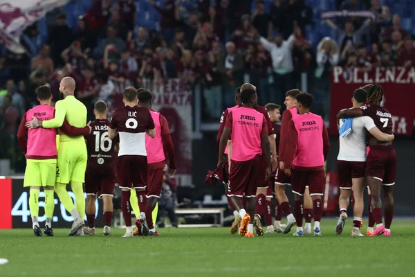 Рим Італія 2023 Футболісти Торіно Святкують Перемогу Кінці Серії 2022 — стокове фото