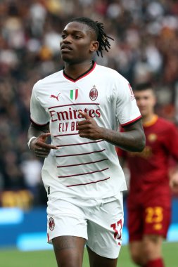 Roma, İtalya 29.04.2023: Rafael Leao (Milan) Serie A 2022 / 2023 futbol karşılaşması sırasında, 32. gün, AS ROMA 'nın AC MILAN' a karşı Roma Olimpiyat Stadyumu, İtalya.