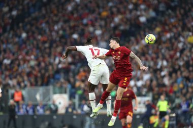 Roma, İtalya 29.04.2023: Serie A 2022 / 2023 futbol karşılaşması, 32. gün, AS ROMA 'nın AC MILAN' a karşı Roma Olimpiyat Stadyumu, İtalya.