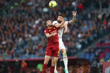 Roma, İtalya 29.04.2023: Serie A 2022 / 2023 futbol karşılaşması, 32. gün, AS ROMA 'nın AC MILAN' a karşı Roma Olimpiyat Stadyumu, İtalya.